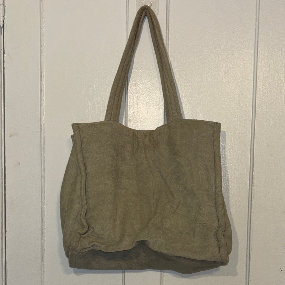 SHADE & SHORE light green towel fabric Tote Bag - Picture 4 of 10